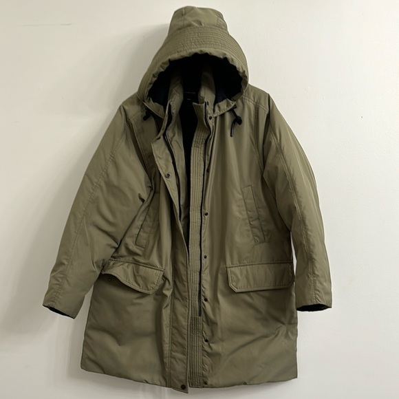 Everlane The ReNew Long Parka Coat Men XL Moss Primaloft Relaxed - Picture 2 of 10